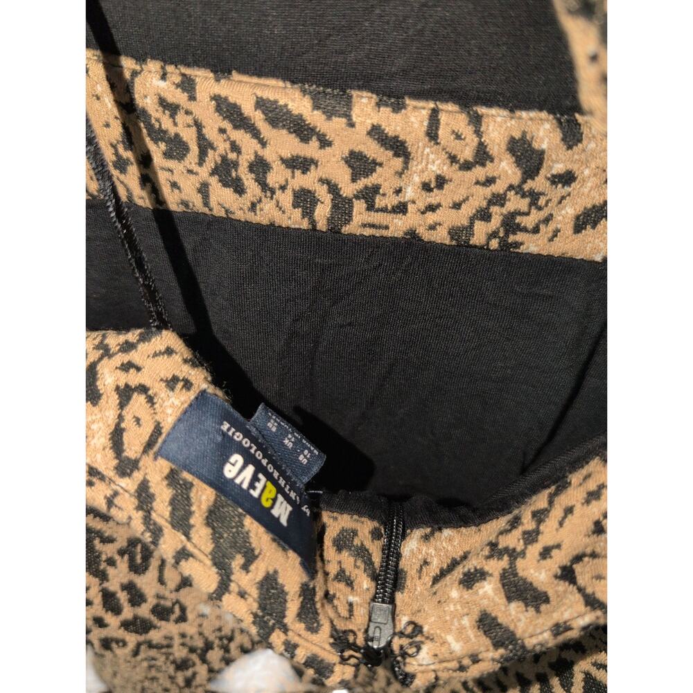 Maeve by Anthropologie Knit Animal Print Cut-Out Mini Dress Size 10 - Picture 4 of 5